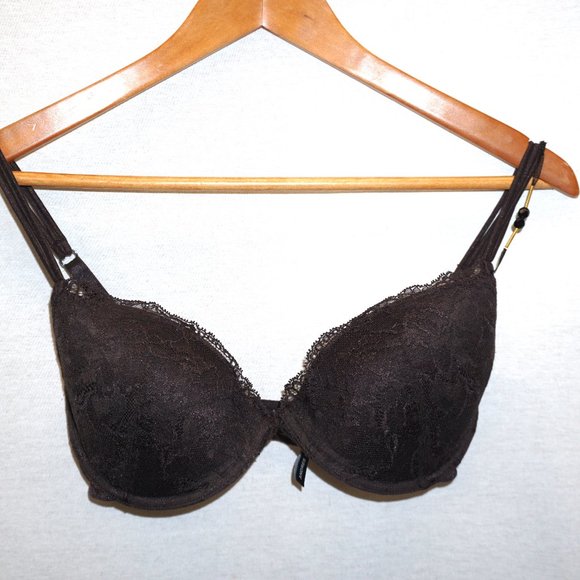 ANDRES SARDA Bra 34D seamless plunge lace overlay underwire Spanish Designer